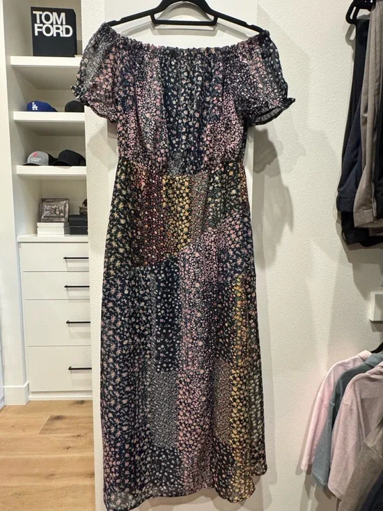 Lulu's Neva Blur Floral Print Off-Shoulder Maxi Dress - Picture 2 of 6